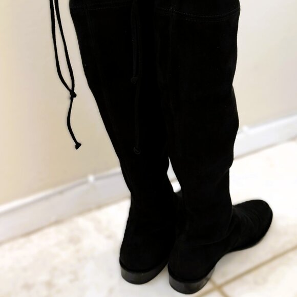 Stuart Weitzman Lowland Black Suede Over the Knee Boots 6M - Picture 10 of 13